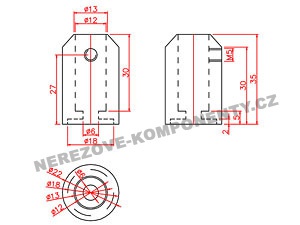 Edelstahl-Stabhalter 12 mm - geradeförmig